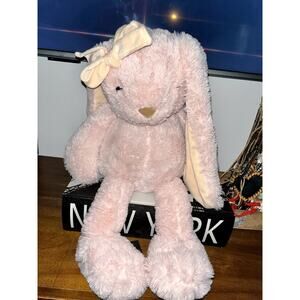 RARE Walgreens Happy Go Fluffy Bunny 22" Plush Pink Floppy Ears Rabbit Bow Large